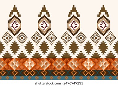 abstract Traditional geometric ethnic fabric pattern ornate elements with ethnic patterns design for textiles, rugs, clothing, sarong, scarf, batik, wrap, embroidery, print, curtain, carpe