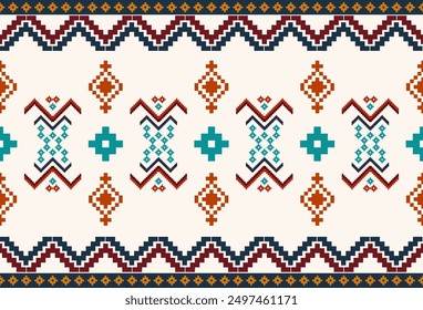 abstract Traditional geometric ethnic fabric pattern ornate elements with ethnic patterns design for textiles, rugs, clothing, sarong, scarf, batik, wrap, embroidery, print, curtain, carpe