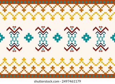 abstract Traditional geometric ethnic fabric pattern ornate elements with ethnic patterns design for textiles, rugs, clothing, sarong, scarf, batik, wrap, embroidery, print, curtain, carpe