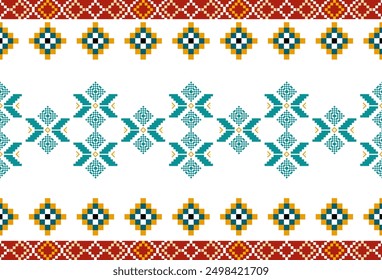 abstract Traditional geometric ethnic fabric pattern ornate elements with ethnic patterns design for textiles, rugs, clothing, sarong, scarf, batik, wrap, embroidery, print, curtain, carpe