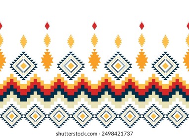 abstract Traditional geometric ethnic fabric pattern ornate elements with ethnic patterns design for textiles, rugs, clothing, sarong, scarf, batik, wrap, embroidery, print, curtain, carpe