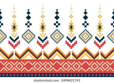 abstract Traditional geometric ethnic fabric pattern ornate elements with ethnic patterns design for textiles, rugs, clothing, sarong, scarf, batik, wrap, embroidery, print, curtain, carpe