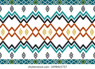 abstract Traditional geometric ethnic fabric pattern ornate elements with ethnic patterns design for textiles, rugs, clothing, sarong, scarf, batik, wrap, embroidery, print, curtain, carpe