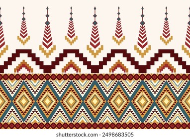 abstract Traditional geometric ethnic fabric pattern ornate elements with ethnic patterns design for textiles, rugs, clothing, sarong, scarf, batik, wrap, embroidery, print, curtain, carpe