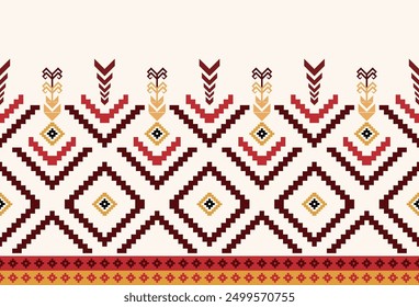 abstract Traditional geometric ethnic fabric pattern ornate elements with ethnic patterns design for textiles, rugs, clothing, sarong, scarf, batik, wrap, embroidery, print, curtain, carpe