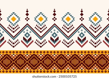 abstract Traditional geometric ethnic fabric pattern ornate elements with ethnic patterns design for textiles, rugs, clothing, sarong, scarf, batik, wrap, embroidery, print, curtain, carpe