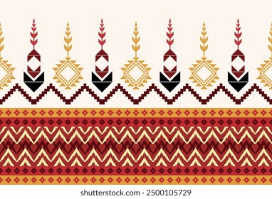 abstract Traditional geometric ethnic fabric pattern ornate elements with ethnic patterns design for textiles, rugs, clothing, sarong, scarf, batik, wrap, embroidery, print, curtain, carpe