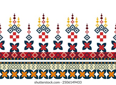 abstract Traditional geometric ethnic fabric pattern ornate elements with ethnic patterns design for textiles, rugs, clothing, sarong, scarf, batik, wrap, embroidery, print, curtain, carpe