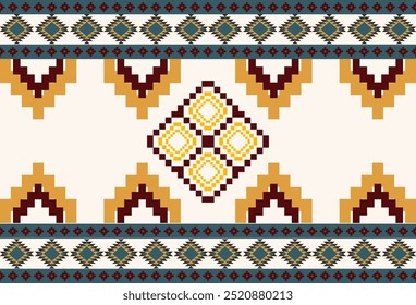abstract Traditional geometric ethnic fabric pattern ornate elements with ethnic patterns design for textiles, rugs, clothing, sarong, scarf, batik, wrap, embroidery, print, curtain, carpe