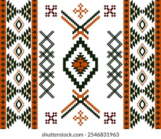 abstract Traditional geometric ethnic fabric pattern ornate elements with ethnic patterns design for textiles, rugs, clothing, sarong, scarf, batik, wrap, embroidery, print, curtain, carpe