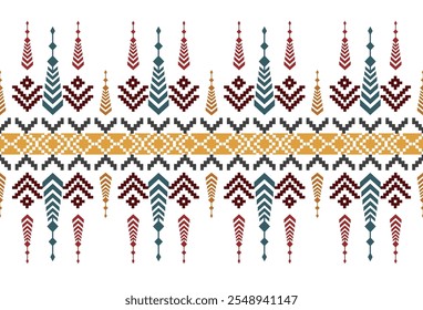 abstract Traditional geometric ethnic fabric pattern ornate elements with ethnic patterns design for textiles, rugs, clothing, sarong, scarf, batik, wrap, embroidery, print, curtain, carpe