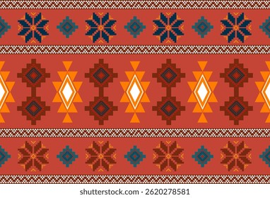 abstract Traditional geometric ethnic fabric pattern ornate elements with ethnic patterns design for textiles, rugs, clothing, sarong, scarf, batik, wrap, embroidery, print, curtain, carpet