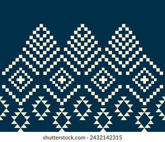 Diseño de bordado de patrón étnico geométrico tradicional abstracto para textiles, alfombras, ropa, sarong, bufanda, batik, abrigo, bordado, impresión, cortina, alfombra y papel pintado.