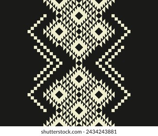 abstract Traditional geometric ethnic pattern embroidery design for textiles, rugs, clothing, sarong, scarf, batik, wrap, embroidery, print, curtain, carpet, and wallpaper.