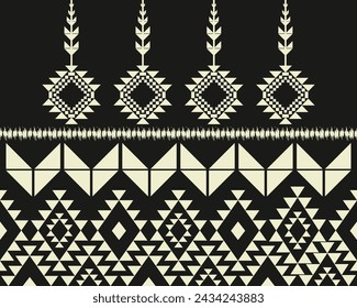 abstract Traditional geometric ethnic pattern embroidery design for textiles, rugs, clothing, sarong, scarf, batik, wrap, embroidery, print, curtain, carpet, and wallpaper.