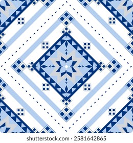 Abstract Traditional geometric ethnic Seamless fabric pattern, Abric, Navajo, Native American, Ornate elements with ethnic patterns designed for textiles, rugs, clothing, fabric pattern