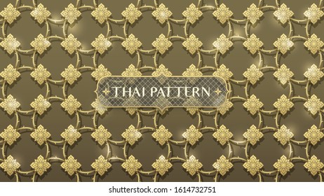 Abstract traditional gold Thai pattern background. 