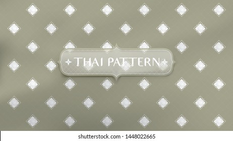 Abstract traditional Thai pattern background. Polygonal flowers paper cut style on light brown background. Shadow effect and frame are removable.  EPS10, VECTOR, Illustration. Resolution 16.9