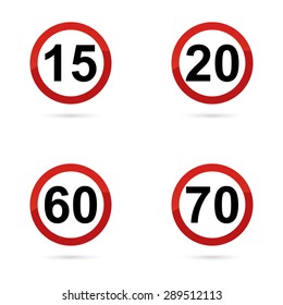 abstract traffic signals on a white background