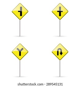 abstract traffic signals on a white background