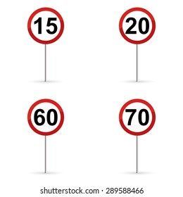 abstract traffic signals on a white background