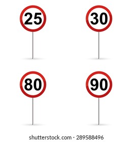 abstract traffic signals on a white background