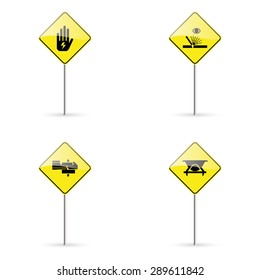 abstract traffic signals on a white background