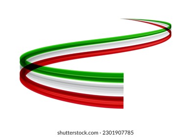 Abstract trail moving, dynamic wake italian flag. Vector template, logo design