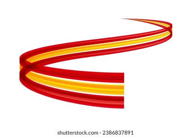 Abstract trail moving, dynamic wake spanish flag. Vector template, logo design