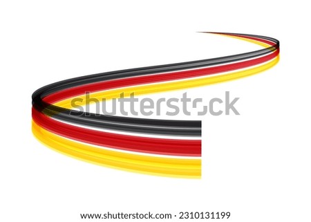 Abstract trail moving, dynamic wake german flag. Vector template, logo design