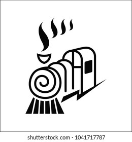 Abstract train line style logotype. Vector sign or emblem.