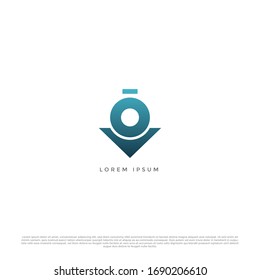 Logo abstracto en color azul gradiente. diseño vectorial. Eps10