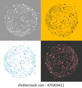 Abstract Trandy Sphere on Color Background. Vector illustration