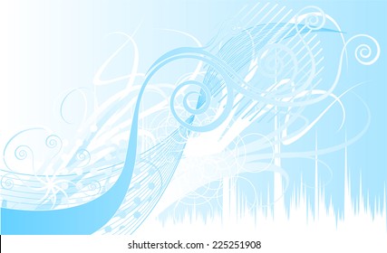 Abstract tranquil scene Light Blue Curves