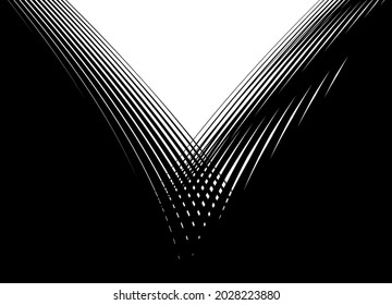 Abstract transition from black to white.
Optical black and white striped pattern. Modern vector background
