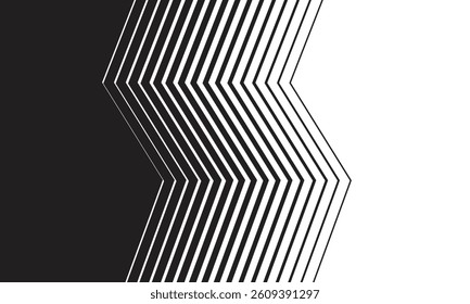 abstract transition from black and white pattern with broken lines.
