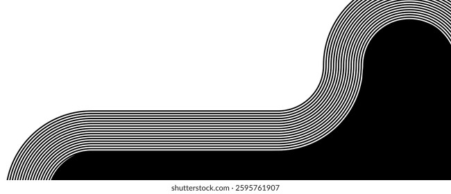abstract transition of parallel lines from black to white. Trendy vector pattern
