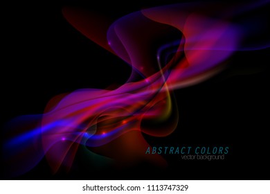 Abstract translucent color shape scene vector wallpaper on a black background