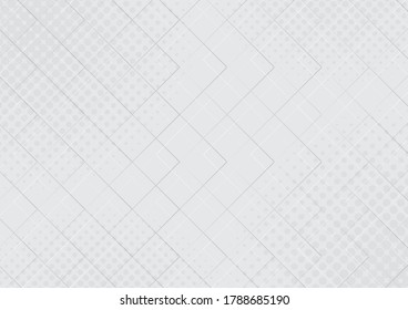 geométrica translúcida abstracta con efecto de medio tono de color gris y blanco. ilustración vectorial.