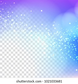 Abstract transparent background with blue glitters