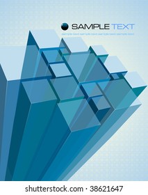 Abstract transparent blue background - vector illustration