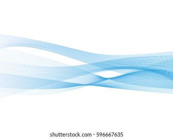 Abstract transparent blue wave background. Wavy smoke effect design element wallpaper. Modern design EPS10 vector illustration.