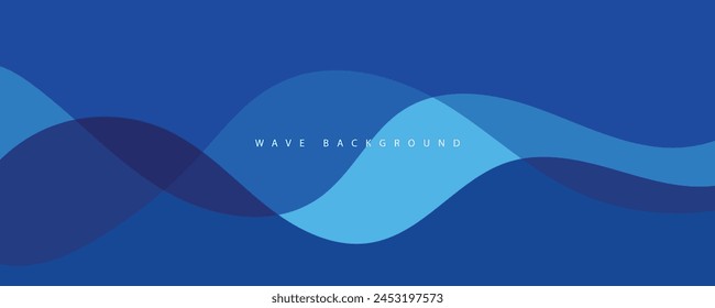 Abstract transparent blue wave presentation background
