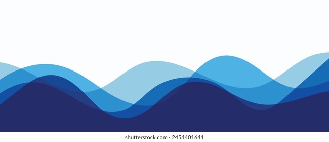 Abstract transparent blue wave presentation background
