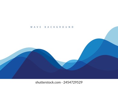 Abstract transparent blue wave presentation background
