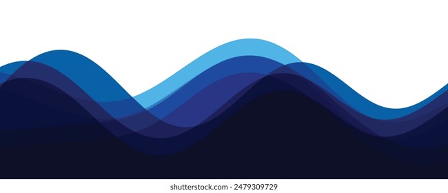 Abstract transparent blue wave presentation background