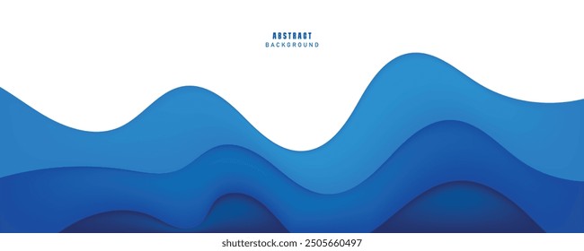 Abstract transparent blue wave presentation background