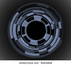 Abstract transparent circle shapes in dark