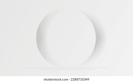 Abstract Transparent Circles with Drop Shadow on White Background, Paper Cut Style. Vector Illustration