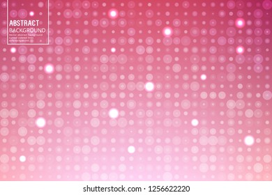 Abstract Transparent Circles and lights on Pink background. Vector Design Template with Soft Gradient, for Posters, Slides, start pages.